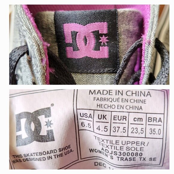 DC Trase TX SE Women’s Skate Shoes | Gray Canvas | Size 6.5 - Picture 11 of 11